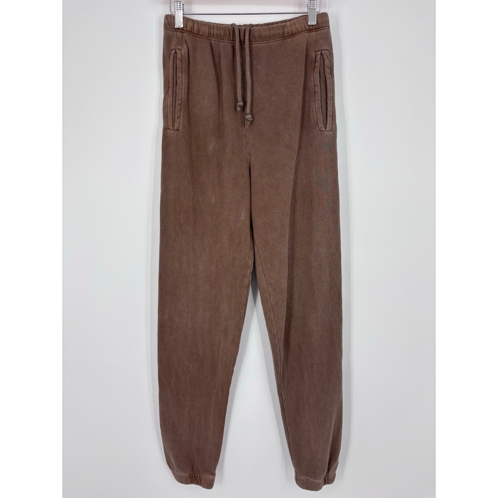Joah Brown Jogger Sweatpants Womens S/M Brown Mineral Wash Drawstring
